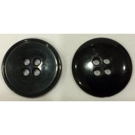 Button flat 4-hole, black 20mm