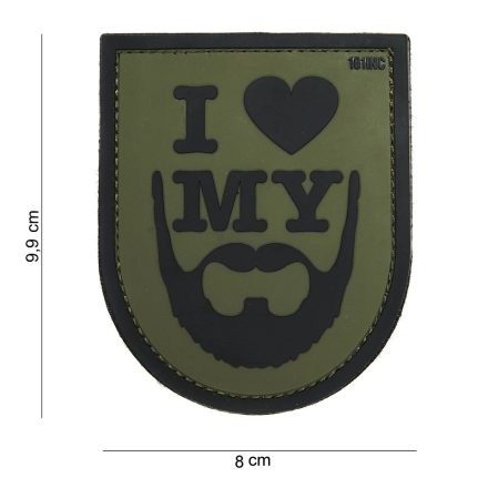 "I love my beard" PVC patch