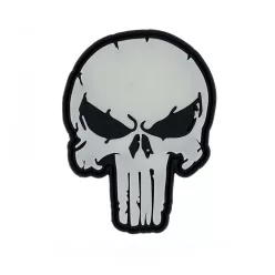 Punisher skull glow in the dark PVC patch