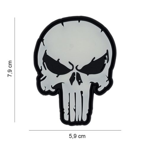Punisher Totenkopf leuchtet im Dunkeln PVC Patch