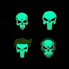 Patch din PVC cu craniu Punisher care strălucește în întuneric