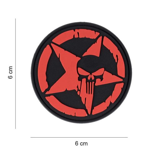 Punisher Allied Star Emblema 3D PVC, rosu