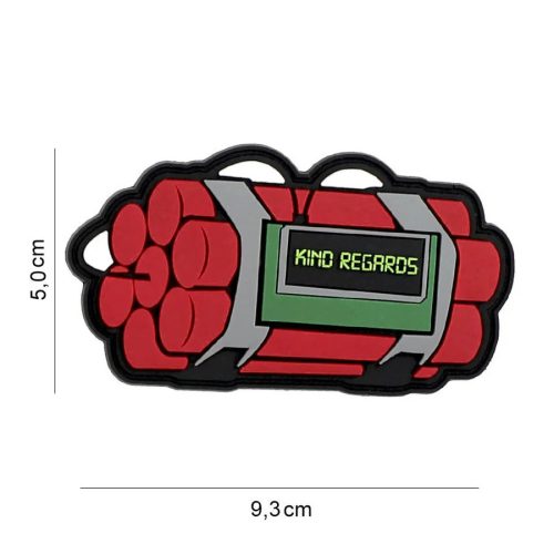 Kind regards PVC patch, red