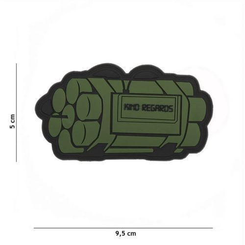 Kind regards PVC patch, green