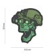 Night vision skull PVC patch, green