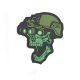 Night vision skull PVC nášivka, zelená