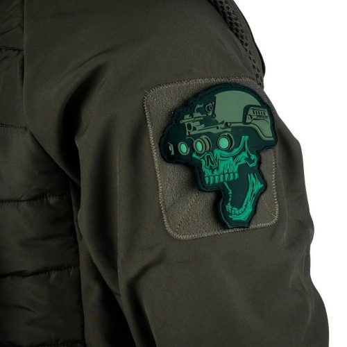 Night vision skull PVC Patch, Grün