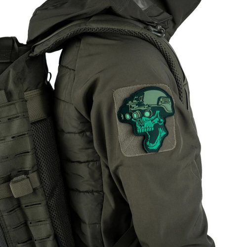 Night vision skull PVC Patch, Grün