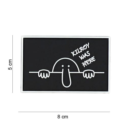 Kilroy was here PVC patch, black