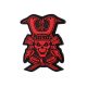 Samurai skull PVC patch, red