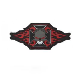 Cruce de Maltezer + craniu/flacari Emblema 3D PVC