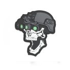 Night vision skull Emblema 3D PVC, alb