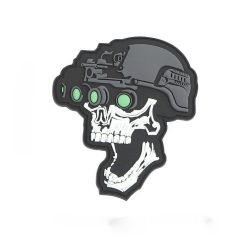 Night vision skull Emblema 3D PVC, alb