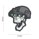 Night vision skull PVC nášivka, biely