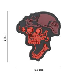 Night vision skull Emblema 3D PVC, roșu