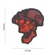 Night vision skull PVC patch, red