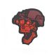 Night vision skull PVC Patch, Rot