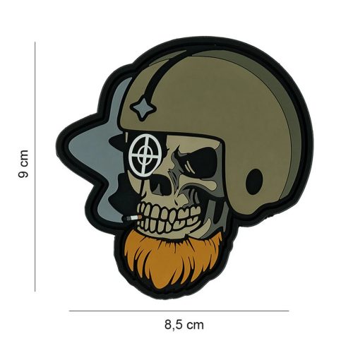Bearded skull pilot Emblema 3D PVC