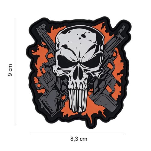 Punish skull crossed guns PVC patch