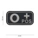 Blutgruppe PVC Patch, Schwarz 0+