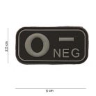 Blood type PVC patch, black 0-