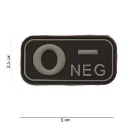 Blood type PVC patch, black 0-