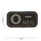 Grupa sanguina emblema 3D PVC, negru/alb 0-