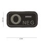 Blood type PVC patch, black 0-