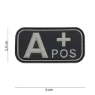 Blood type PVC patch, black A+