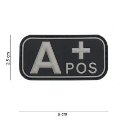 Blutgruppe PVC Patch, Schwarz A+