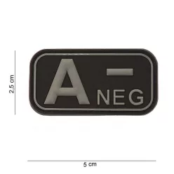 Blood type PVC patch, black A-