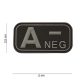 Grupa sanguina emblema 3D PVC, negru/alb A-