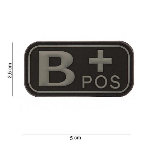 Blutgruppe PVC Patch, Schwarz B+