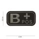 Blutgruppe PVC Patch, Schwarz B+