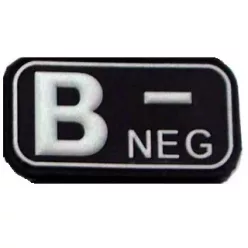 Blood type PVC patch, black B-