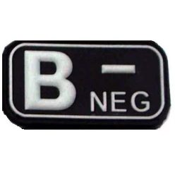 Grupa sanguina emblema 3D PVC, negru B-