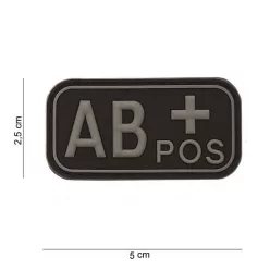 Blood type PVC patch, black AB+