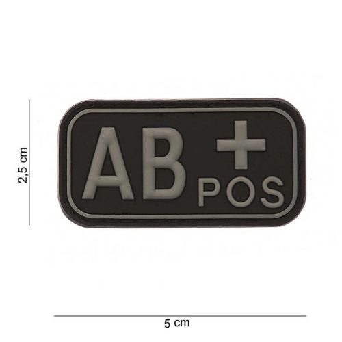 Blutgruppe PVC Patch, Schwarz AB+