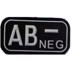 Blood type PVC patch, black AB-