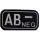 Grupa sanguina emblema 3D PVC, negru AB-