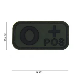 Blood type PVC patch, green 0+