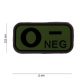 Grupa sanguina emblema 3D PVC, verde 0-