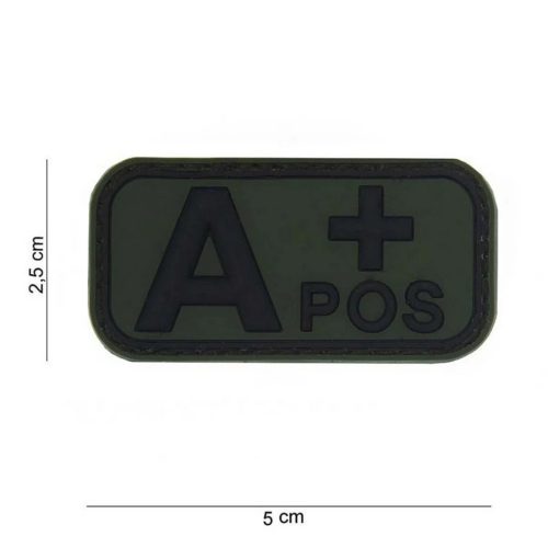 Blutgruppe PVC Patch, Grün A+