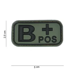 Blood type PVC patch, green B+