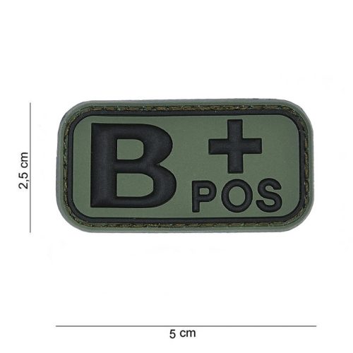 Blutgruppe PVC Patch, Grün B+