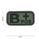 Blood type PVC patch, green B+
