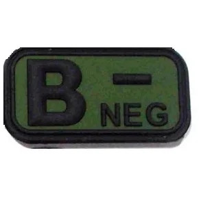 Blood type PVC patch, green B-