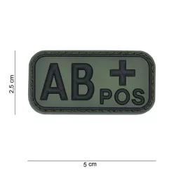 Blood type PVC patch, green AB+