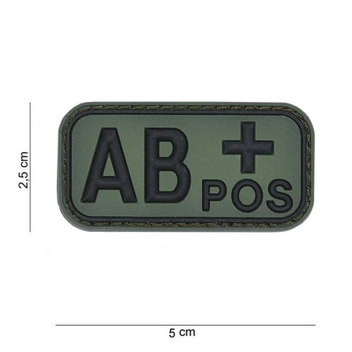 Blood type PVC patch, green AB+