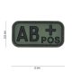 Blood type PVC patch, green AB+
